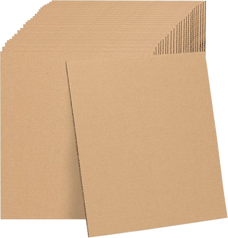 Doubleggs 25 Pack 11x14 Inch Corrugated Cardboard Sheets, 2mm Thick Flat Card Boards Inserts for Crafts, Mailing, Packing, Shipping, DIY Crafts Projects - Image 1